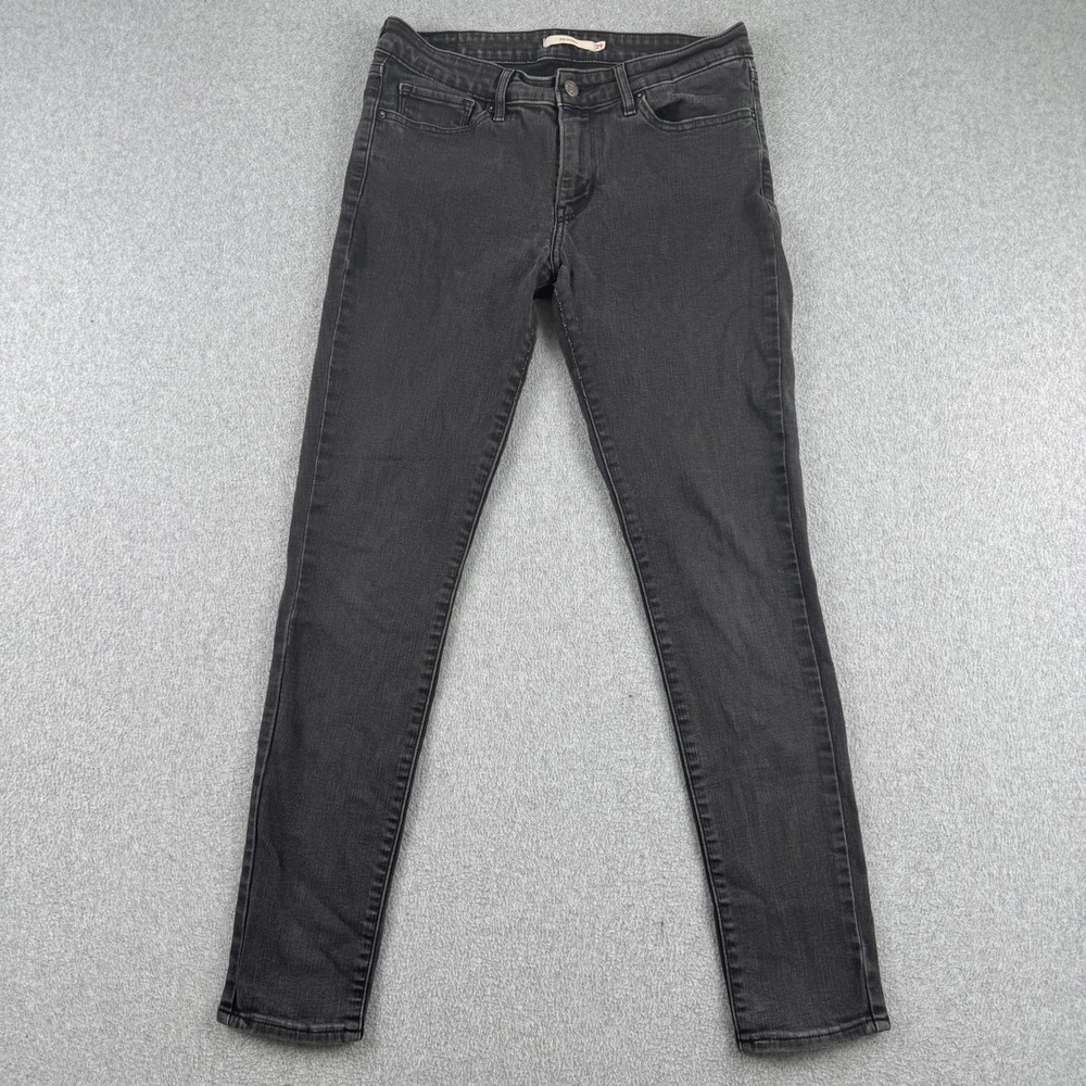 Levi Jeans Womens 29 Black 711 Skinny Mid Rise Stretch Denim Pants